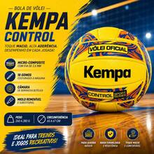 Bola de Vôlei Oficial Kempa Control Sport Series - Amarelo - Visão 8