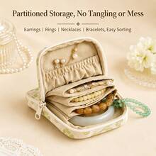 Compact Portable Jewelry Organizer, Multi-Layer Partition Anti-Tangle Jewelry Bag, Zipper Protection, Travel Storage Box For Earrings, Rings, Necklaces And Bracelets - Multicolor - View 4
