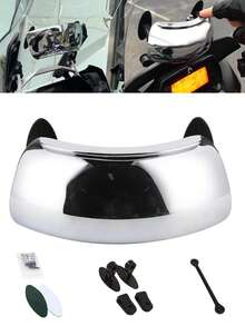 1PC Full-Field Wide-Angle Universal Rearview Mirror Without Blind Area Suitable For Motorcycles And Off-Road Vehicles Durable And Shock-Proof Motorcycle Outdoor Riding Driving Accessories - Silver - View 1