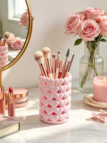Makeup Brush Holder, Heart-Shaped Cosmetic Storage, Lipstick, Eyeliner, Eyebrow Pencil Storage Tube, Toothbrush Holder, Desktop Decor Fashion Ornament - Suitable For Vanity Decor, Bathroom Decor, Room Decor - Multicolor - View 6