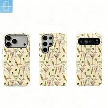 HoBa case 1pc 2D Flat Pattern 2-In-1 Soft Film Full Coverage Hard Phone Case, Compatible With Galaxy A23/A24/A25/A32/33/S25, Compatible With Apple 7/8/11/12/13/14/14Plus/15/15Plus/16/16Plus/7/8Plus/17/17Pro, Korean Style Fashionable & Fun Phone Case, Elegant Design Unisex, Ideal Gift For Girlfriend For Easter, Spring, Birthday - Mixed Color 1 - View 6