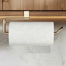 1pc Clip-On Paper Towel Holder, No Drilling Installation, Kitchen Cabinet Hanging Paper Roll Rack, Modern Metal Under-Cabinet Paper Towel Storage Rack, Suitable For Kitchen Countertop - Multicolor - View 3