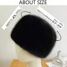 1PC Solid Color Elegant Casual Polyester Faux Fox Fur Round Top Flat Top Bucket Hat For Women, Warm, Versatile, Face-Slimming, Winter - Multicolor - View 2