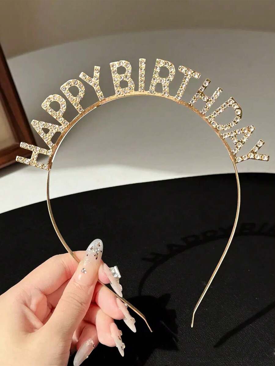 1件女孩生日派對髮箍皇冠 生日快樂氛圍髮飾 場景裝飾拍照派對用 - 查看 1