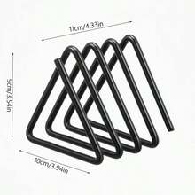 Cutting Board Storage Box, Triangular Cutting Board Rack, Black Metal Cutting Board Rack, Pot Lid Storage Rack, Suitable For Cabinet Countertop - Black - View 6