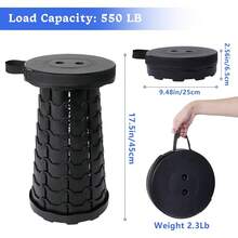 Taburete Plegable Telescópico VOLIXOD, Taburete Portátil y Retráctil para Adultos, Asientos Plegables Mejorados con Capacidad de Carga de 550 libras, Taburetes de Camping para Adultos - Azul - Ver 5