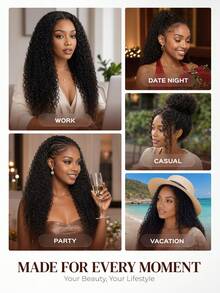 ARABELLA Glueless 13x6 HD Lace Front Wave Water Ripple Natural Color 100% Human Hair Wig, With Drawstring, Pre-Plucked Natural Hairline, Pre-Cut Pre-Bleached Knots, Free Parting, Breathable Cap, Suitable For Beginners - SNatural - View 12