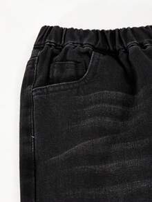 Boys' Spring Denim Jeans, Fashionable New Style - Black - View 4