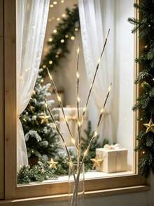 Battery-Powered Glowing Birch Branch Light, 70cm Realistic Tree Branch, Requires 2 AA Batteries, Switchable Battery Box, Suitable For Windowsill, Desktop, Christmas Autumn Winter Indoor Atmosphere, Vase Floral Arrangement, Home Holiday Decorative Lights - Birch Branch Lamp - View 2