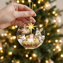 1pc Acrylic Christmas Decoration - Star And Animal Design, No Power Required, Multi-Functional Holiday Hanging Decor, Suitable For Christmas, Halloween, Easter, Thanksgiving, New Year, Home Christmas Decoration - Camel - View 1