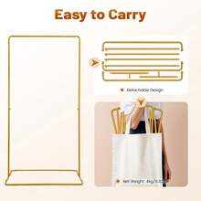 Gold Rectangular Iron Wedding Backdrop Stand, Floor‑Mount DIY Party Background Frame For Birthday Baby Shower Garden Trellis Decor - Gold - View 6