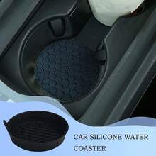 10pcs/1set Car Silicone Cup Coasters, Waterproof Car Cup Holder Mats, Universal Round Car Storage Slot Non-Slip Pads, Center Console Cup Holder Base Pads For Vehicles & Auto Interior Accessories Organization - Multicolor - View 6