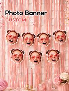 1/7/14/21pcs Customizable Portrait Banner, Birthday Theme Face Hanging Flag, Handmade Cutout Portrait Decoration, Suitable For Bedroom Decor, Party Decor, Background Arrangement, Suitable For Family, Couples, Friends, Colleagues, Suitable For Birthday, Party, Christmas, Halloween - Multicolor - View 4