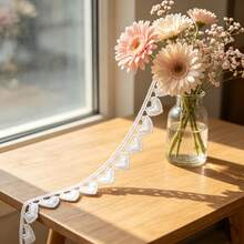 Ren viền hình trái tim đẹp, họa tiết ren đục lỗ chất lượng cao, ren hình trái tim rộng 0.59 inch, phù hợp cho đám cưới, jumpsuit, bọc sofa, rèm cửa, cổ áo, cổ tay áo, đồ dệt may gia dụng và trang trí thủ công, dải ren - Nhiều màu - Xem 5
