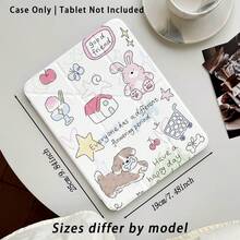 Dog, House, Rabbit, Shopping Cart Pattern Painted Effect Tablet Protective Case With Stand, Compatible With Honor 8/9/10/X8/X8A/X9/X8Pro/X9Pro, MatePad SE 11 Inch/MatePad 11 Inch/11.5 Inch/MatePad Pro, Apple 10th/11th Gen 2025 (A16), Galaxy Tab A7/A9 And Other Popular Models - Style 7 - View 4