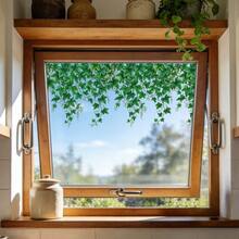 1pc Fresh Green Vine Window Sticker, For Living Room Bedroom Home Decor Glass Sticker, Static Adsorption Removable, Decorative Art Style, Holiday Decoration Sticker, Christmas Decoration - Multicolor - View 3