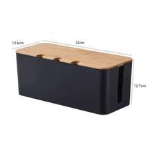 1pc Large Wood Grain Cable Management Box With Lid, Desktop Power Cord And Charger Storage Box, Built-In Cable Winder, Can Organize Power Strips, Data Cables And Messy Wires, Save Desk Space, Suitable For Living Room, Bedroom, Kitchen, Dining Room And Office - Multicolor - View 18