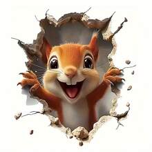 1pc Cute Squirrel Vinyl Sticker - Vibrant Cartoon Animal Design, Suitable For Car, Laptop, Durable And Easy To Apply, Ideal Easter Gift, Fun Bumper Sticker, Suitable For Wood And Metal, Cute Sticker - Cute Squirrel - View 2