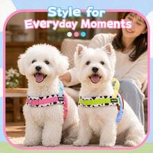 2pcs Dog Harness & Leash Set | Durable Polyester Webbing With Cow Print Thickened Neoprene Padding, Anti-Burst & Anti-Escape; Comfortable Non-Slip Leash Handle, Strong Round Rope, Suitable For Medium Dogs For Indoor & Outdoor Use - Multicolor - View 11