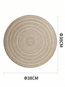 Φ38cm Round White Printed Linen Placemat - Multicolor - View 6