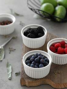 Porcelain Creme Brulee Bowl Set Of 6, Versatile Baking And Serving Vessels For Desserts, Side Dishes And Condiments For Home Use - View 5