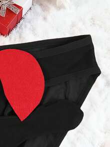 Men's Black Eye Print Pattern Thin Breathable Comfortable Daily Large Pouch Triangle Briefs Elephant Trunk Underwear - Black - View 5