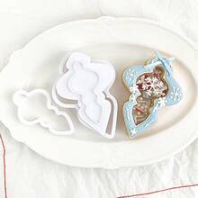 3pcs Christmas Rocking Cookie Cutter Set, Hollow Rocking Box Embossed Baking Mold, Snowman Snowball Tree Snowflake Gingerbread Man, Christmas Dessert Gift - View 9