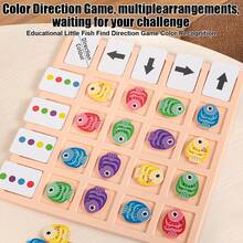 1 Set Little Fish Find Direction Educational Board Game, Children's Color And Direction Cognition Puzzle Toy, Montessori Early Learning Educational Training Game, Enhance Logical Thinking And Attention, Suitable For 3+ Years Old Children's Parent-Child Interactive Desktop Toy - Multicolor - View 8