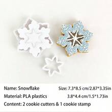 3pcs Christmas Rocking Cookie Cutter Set, Hollow Rocking Box Embossed Baking Mold, Snowman Snowball Tree Snowflake Gingerbread Man, Christmas Dessert Gift - View 14