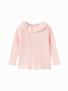 Balabala Baby Girls Knit Sweater Soft‑Touch Winter Knitted Base Layer Versatile Pullover For Little Young Girl - White Red - View 4