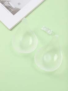 1pc Teardrop Lift-Up Gather Silicone Bra With Detachable Clear Straps, Seamless Invisible Bra For Backless Dresses And Halter Tops - Clear - View 5