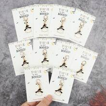 Gift For Her/Him, 5pcs/10pcs Cute Little Ghost Keychains With Halloween Greeting Cards, Creative Holiday Party Gift Pendant, Perfect For Family, Friends, Neighbors Holiday Gift - Multicolor - View 6