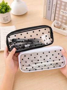 Summer Transparent Pencil Case Set, Transparent Pencil Box With Zipper PVC Waterproof Makeup Storage Bag, Perfect For Summer, Back To School, Teacher's Day, Graduation, Birthday, Hall - Multicolor - View 1