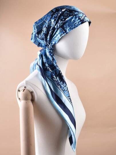1pc Paisley Pattern Bohemian Polyester Scarf Headwrap, All Season Fashionable Headscarf For Travel And Sun Protection, Women's Headscarf