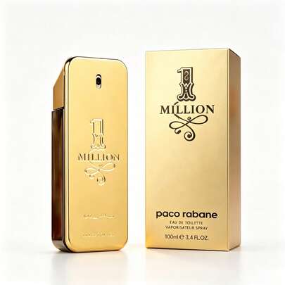 Paco Rabanne 1 Million Classic Original Men's Perfume, Spicy Oriental Flavor, Noble Sweet Feeling, Leather Amber, 3.4oz100ml, Suitable For Parties, Work, Commuting And Other Venues, The Perfect Choice Of Gifts