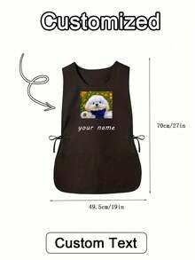 1pc Customized Dust-Proof Apron, Personalized Photo Customized Hairdresser Apron, Customized Kitchen Cooking Apron, 2 Pockets Quick-Dry Apron, Suitable For Home Men And Women, Modern Polyester Oil-Resistant Apron, Quick-Dry, Solid Color, Kitchen And Home Use - Multicolor - View 7
