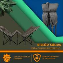 Catre Plegable para Acampar 190 cm con Bolsa Transportadora - Negro - Ver 8