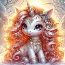 5D Diamond Painting Kit, Beautiful Unicorn Pattern, Suitable For Adults Or Beginners, DIY Full Diamond Art Craft, Bright Mosaic Wall Art For Beginners - round diamond - View 1