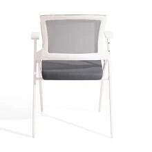 Modern Conference Chair With Mesh Backrest, Folding Office Seating - Dark Gray - No Tabletop - View 5