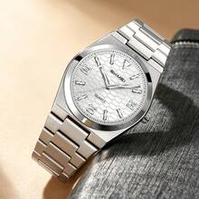 Jam Tangan Pria Skmei 2761 Quartz Alloy, Jam Tangan Mewah Tahan Air, Gaya Bisnis & Olahraga - Perak - View 4