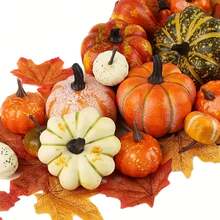 44pcs Realistic Pumpkin Halloween Decorations, Durable, Multiple Sizes Available, Spooky Autumn Harvest Home Decor, Halloween Decor - View 3