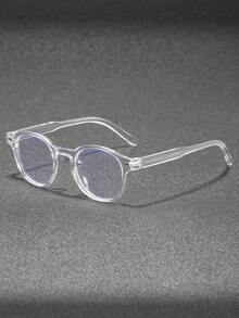 1 par de gafas ovaladas vintage versátiles transparentes, marco completo con lentes planas personalizadas para mujeres, adecuadas para viajes, vacaciones, uso diario y decoración - transparente - Ver 3