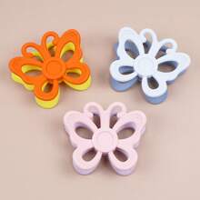 1pc Silicone Baby Teether, Butterfly & Ship Wheel Double-Sided Teething Toy, Thanksgiving Halloween Christmas Gift - Butterfly - View 8