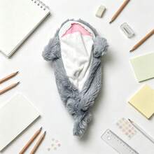 1/3pcs Exquisite Soft Large Capacity Zipper Pencil Case, Multi-Functional Stationery Storage Bag, Student Style Organizer Bag Suitable For Teenagers, School, Office, Travel Gift - Shark - View 5