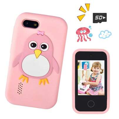 Children's Smart Phone Toy, 2.8 Inch Touch Screen Dual Camera, With Protective Case And Lanyard, Built-In Clock Music Educational Games, Rechargeable Learning Toy, Children's Birthday Gift