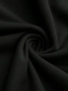 هودي أسود واسع مخصص لخريف وشتاء 2026، موديل بناتي، بطبعة أوراق شجر وحروف ملونة، تصميم كاجوال لطيف - الأسود - مشاهدة 9