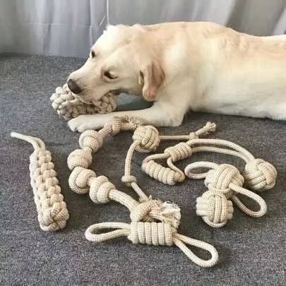 5 PCS Dog Rope Toy, Suitable For Interaction, Chewing And Cleaning Teeth For Small, Medium And Large-Sized Dogs. It Is Also A Training And Entertainment Toy. Easy To Clean.