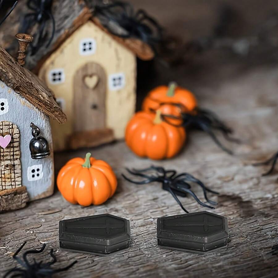 Mini Halloween Coffin For Her/Him, Mini Coffin Box, Halloween Prop, Gift Box With Lid, Suitable For Halloween Party And Funny Pranks - Multicolor - View 1