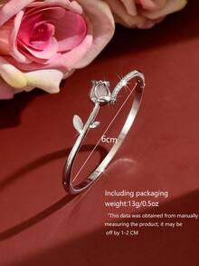 1pc Fashion Women's Tulip Flower Stackable Bracelet, Suitable For Daily Wear, Banquet, Party, Wedding - Multicolor - View 7