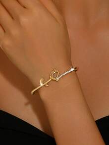 1pc Fashion Women's Tulip Flower Stackable Bracelet, Suitable For Daily Wear, Banquet, Party, Wedding - Multicolor - View 2